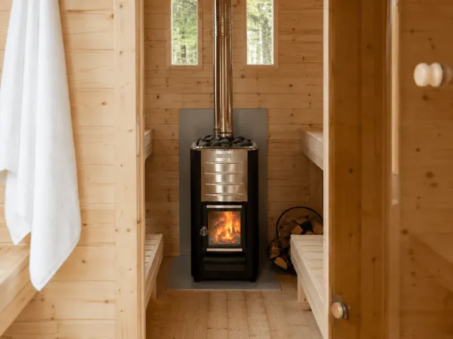 Harvia M3 Wood Burning Stove Kit w/ Chimney and Stones