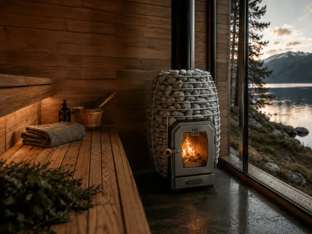 HUUM HIVE Wood 17kW Wood-Burning Sauna Heater Package